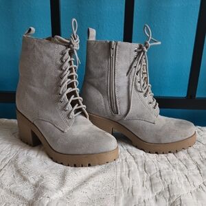 Gray Suede Ankle Boots